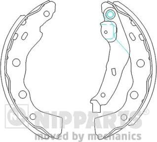 Nipparts J3505034 - Комплект тормозных колодок, барабанные avtokuzovplus.com.ua