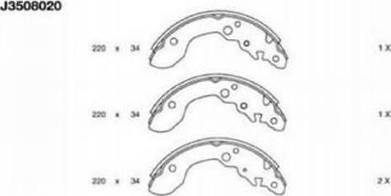 Nipparts J3508020 - Комплект тормозных колодок, барабанные avtokuzovplus.com.ua
