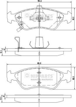 Nipparts J3600303 - Гальмівні колодки, дискові гальма autocars.com.ua