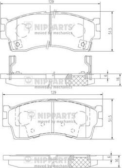 Nipparts J3600308 - Гальмівні колодки, дискові гальма autocars.com.ua