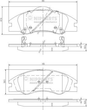 Nipparts J3600326 - Гальмівні колодки, дискові гальма autocars.com.ua