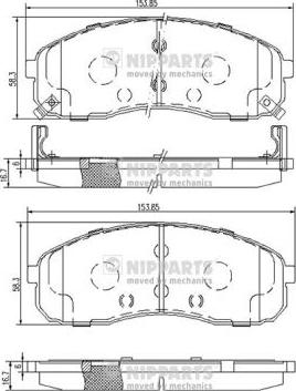 Nipparts J3600328 - Гальмівні колодки, дискові гальма autocars.com.ua