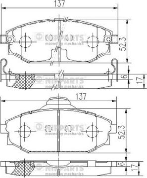 Nipparts J3600523 - Тормозные колодки, дисковые, комплект avtokuzovplus.com.ua