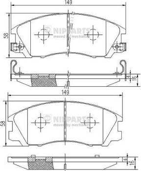 Nipparts J3600534 - Гальмівні колодки, дискові гальма autocars.com.ua