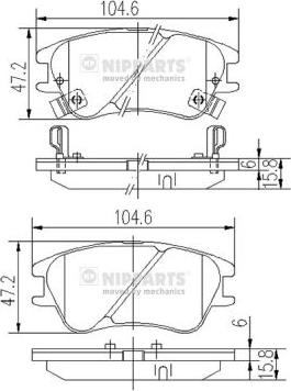 Nipparts J3600540 - Гальмівні колодки, дискові гальма autocars.com.ua