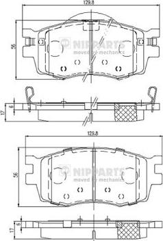 Nipparts J3600542 - Гальмівні колодки, дискові гальма autocars.com.ua
