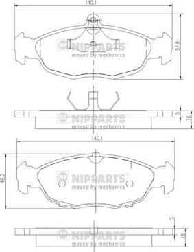 Nipparts J3600901 - Гальмівні колодки, дискові гальма autocars.com.ua