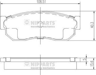 Nipparts J3601001 - Гальмівні колодки, дискові гальма autocars.com.ua