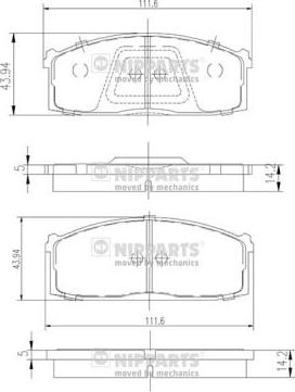 Nipparts J3601005 - Гальмівні колодки, дискові гальма autocars.com.ua