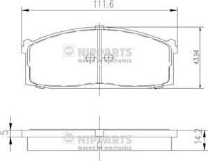 Nipparts J3601006 - Гальмівні колодки, дискові гальма autocars.com.ua