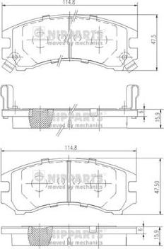 Nipparts J3601035 - Тормозные колодки, дисковые, комплект avtokuzovplus.com.ua