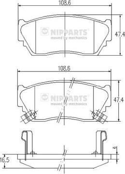 Nipparts J3601048 - Гальмівні колодки, дискові гальма autocars.com.ua