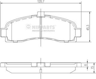 Nipparts J3601053 - Тормозные колодки, дисковые, комплект avtokuzovplus.com.ua