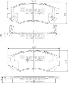 Nipparts J3601054 - Тормозные колодки, дисковые, комплект avtokuzovplus.com.ua