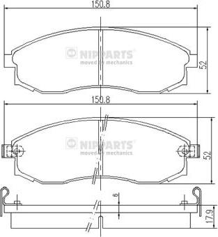 Nipparts J3601064 - Гальмівні колодки, дискові гальма autocars.com.ua