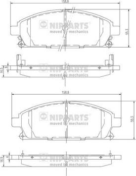 Nipparts J3601071 - Гальмівні колодки, дискові гальма autocars.com.ua