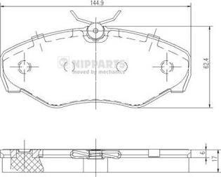 Nipparts J3601080 - Гальмівні колодки, дискові гальма autocars.com.ua