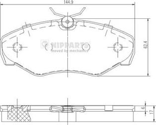 Nipparts J3601080 - Тормозные колодки, дисковые, комплект avtokuzovplus.com.ua