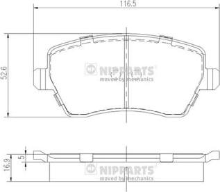 Nipparts J3601085 - Гальмівні колодки, дискові гальма autocars.com.ua