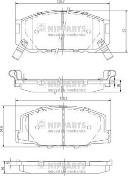 Nipparts J3602031 - Гальмівні колодки, дискові гальма autocars.com.ua