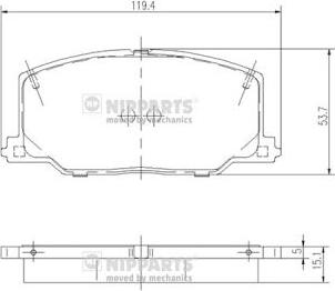 Nipparts J3602037 - Гальмівні колодки, дискові гальма autocars.com.ua