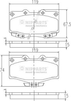 Nipparts J3602054 - Гальмівні колодки, дискові гальма autocars.com.ua