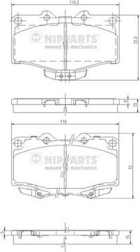 Nipparts J3602071 - Гальмівні колодки, дискові гальма autocars.com.ua