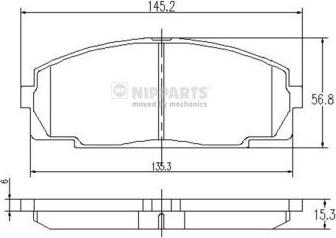 Nipparts J3602076 - Гальмівні колодки, дискові гальма autocars.com.ua