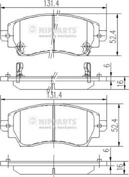 Nipparts J3602089 - Гальмівні колодки, дискові гальма autocars.com.ua