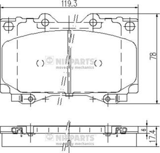 Nipparts J3602097 - Гальмівні колодки, дискові гальма autocars.com.ua