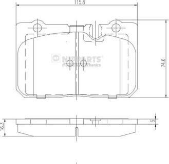 Nipparts J3602103 - Гальмівні колодки, дискові гальма autocars.com.ua