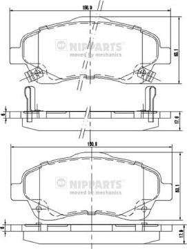 Nipparts J3602112 - Гальмівні колодки, дискові гальма autocars.com.ua