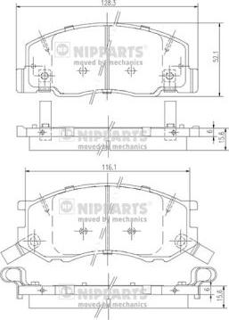 Nipparts J3602114 - Гальмівні колодки, дискові гальма autocars.com.ua