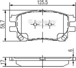 Nipparts J3602119 - Тормозные колодки, дисковые, комплект avtokuzovplus.com.ua