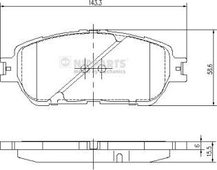 Nipparts J3602121 - Тормозные колодки, дисковые, комплект avtokuzovplus.com.ua