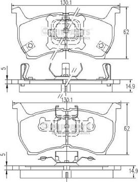 Nipparts J3603001 - Гальмівні колодки, дискові гальма autocars.com.ua