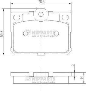 Nipparts J3603010 - Тормозные колодки, дисковые, комплект avtokuzovplus.com.ua