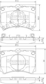 Nipparts J3603026 - Гальмівні колодки, дискові гальма autocars.com.ua