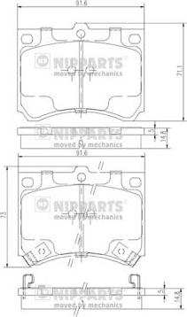 Nipparts J3603035 - Гальмівні колодки, дискові гальма autocars.com.ua