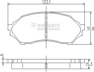 Nipparts J3603047 - Гальмівні колодки, дискові гальма autocars.com.ua