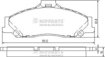 Nipparts J3603053 - Гальмівні колодки, дискові гальма autocars.com.ua