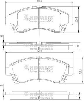 Nipparts J3603054 - Гальмівні колодки, дискові гальма autocars.com.ua