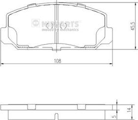 Nipparts J3604006 - Гальмівні колодки, дискові гальма autocars.com.ua