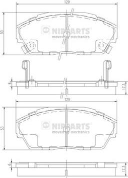 Nipparts J3604022 - Гальмівні колодки, дискові гальма autocars.com.ua