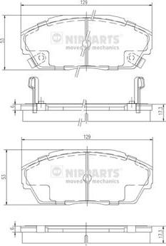 Nipparts J3604026 - Гальмівні колодки, дискові гальма autocars.com.ua
