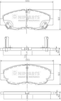 Nipparts J3604030 - Гальмівні колодки, дискові гальма autocars.com.ua