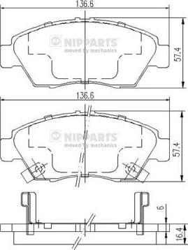 Nipparts J3604033 - Гальмівні колодки, дискові гальма autocars.com.ua