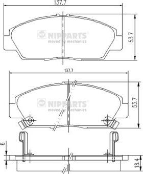 Nipparts J3604037 - Тормозные колодки, дисковые, комплект avtokuzovplus.com.ua