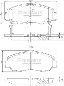 Nipparts J3604051 - Гальмівні колодки, дискові гальма autocars.com.ua