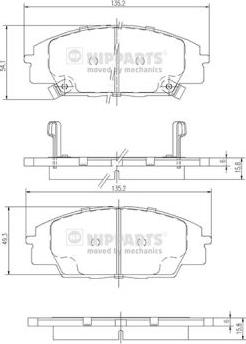 Nipparts J3604055 - Гальмівні колодки, дискові гальма autocars.com.ua